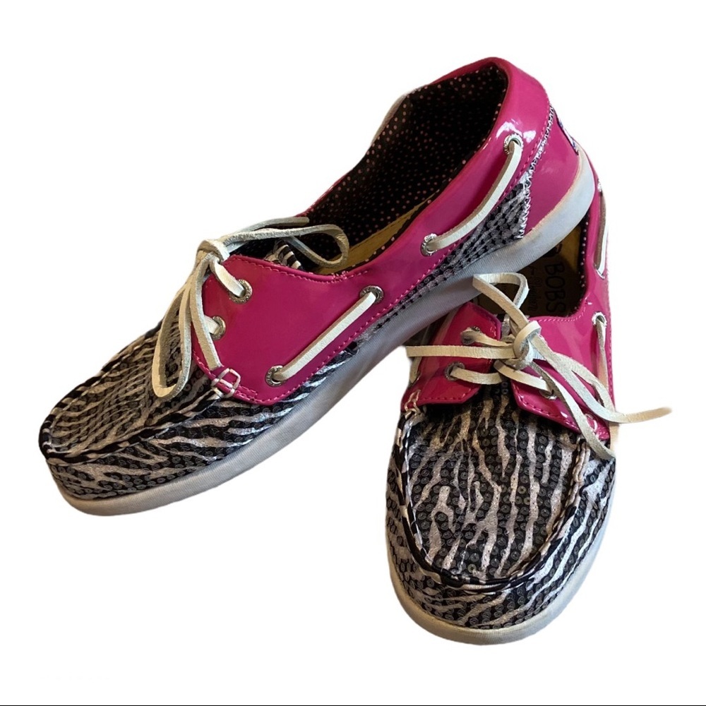 Bob’s w/Glitter Zebra Front and Pink Leather